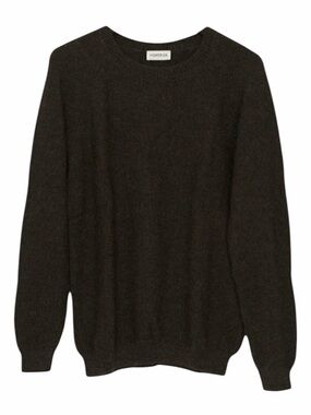 Hesperios Faro Sweater Unisex Heather Grey Brown Baby Alpaca Rice Weave Size L